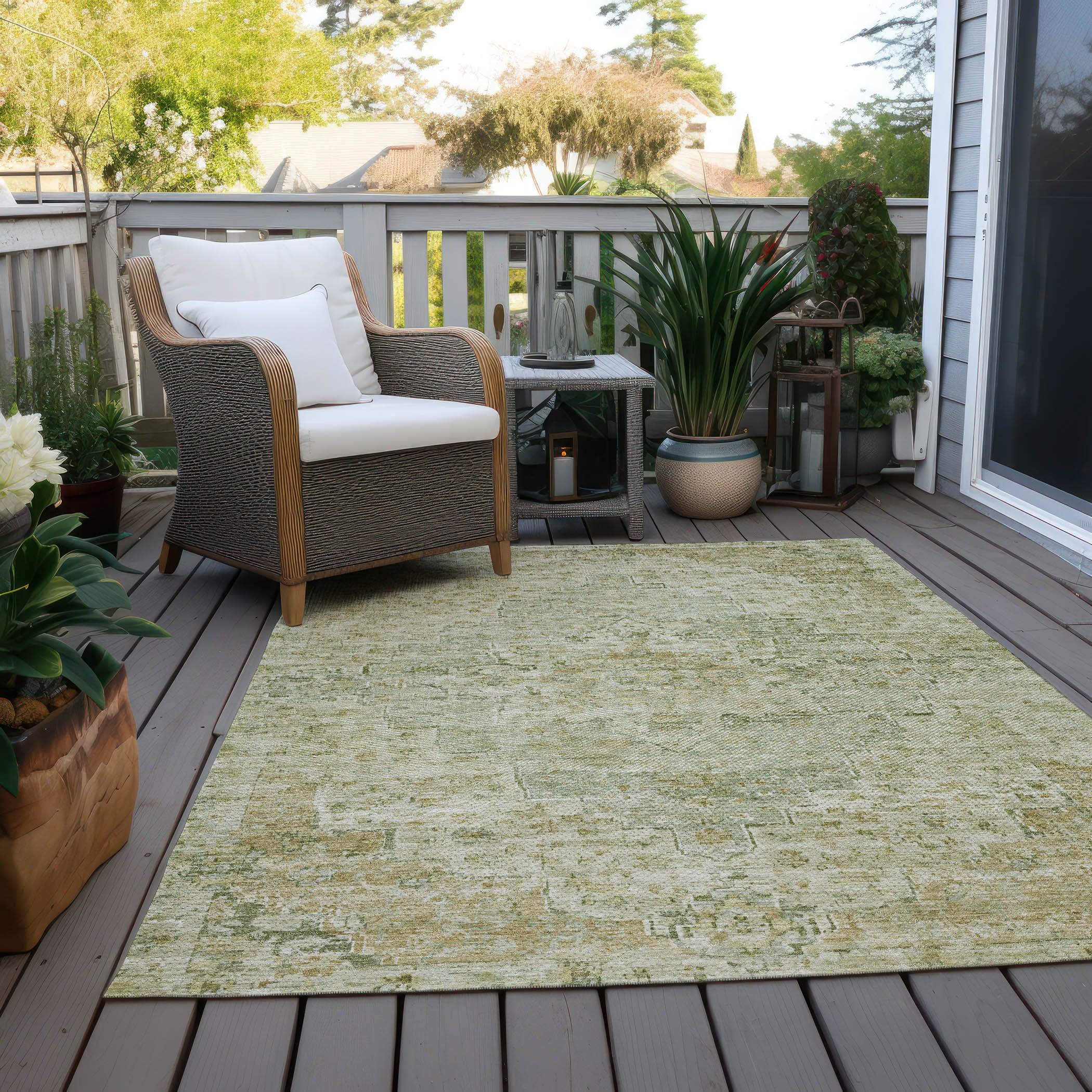 Addison Rugs Raeor Green Washable Indoor-Outdoor Rug