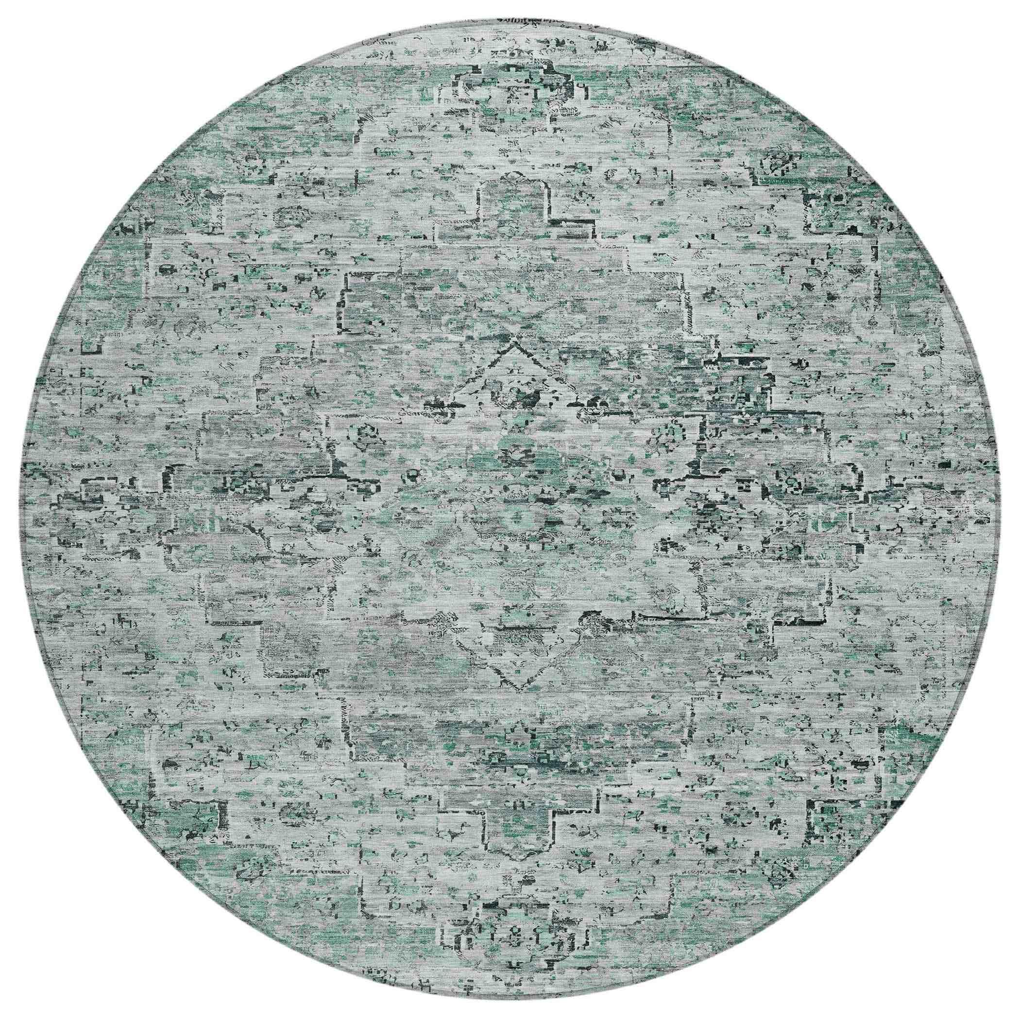 Addison Rugs Raeor Teal Washable Indoor-Outdoor Rug