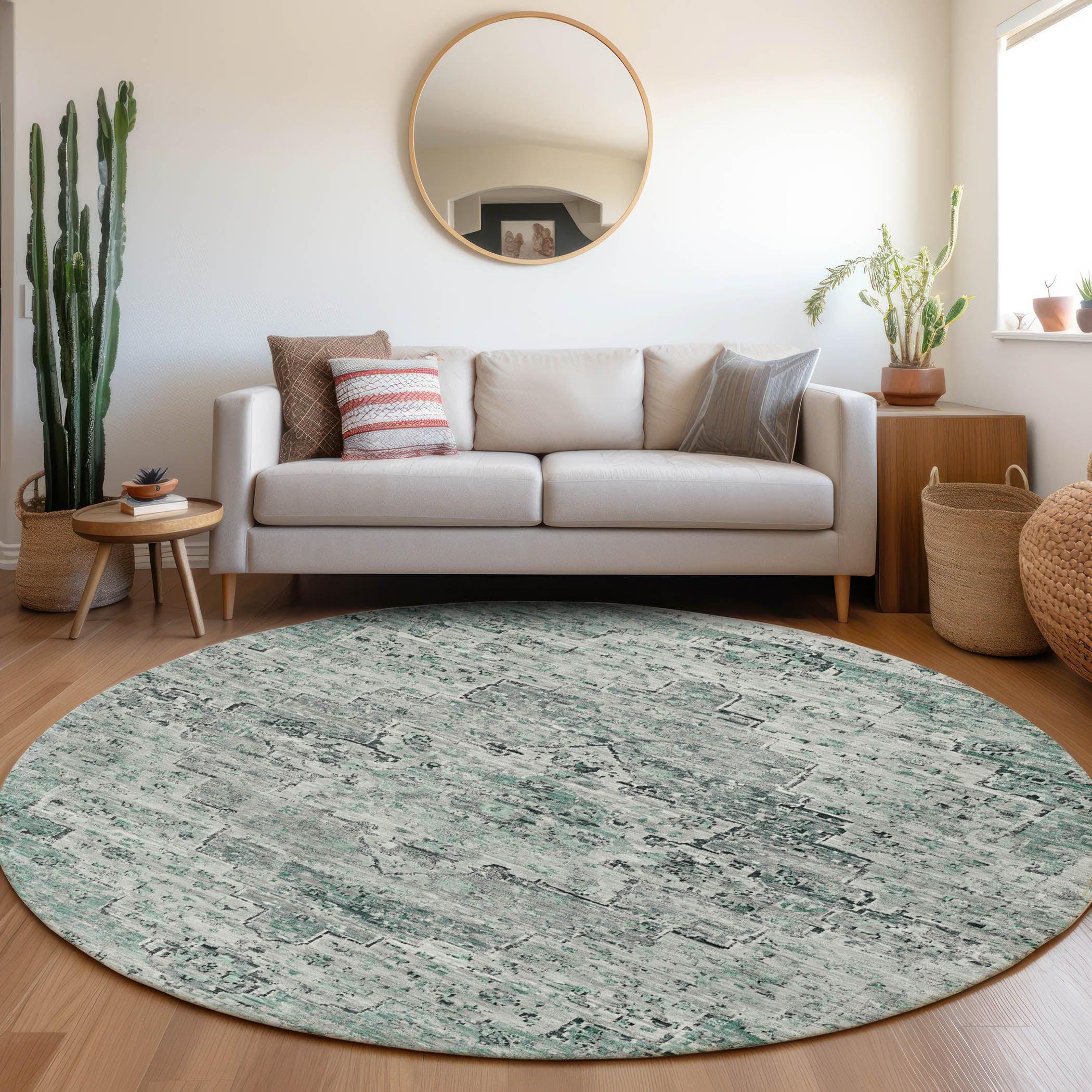 Addison Rugs Raeor Teal Washable Indoor-Outdoor Rug