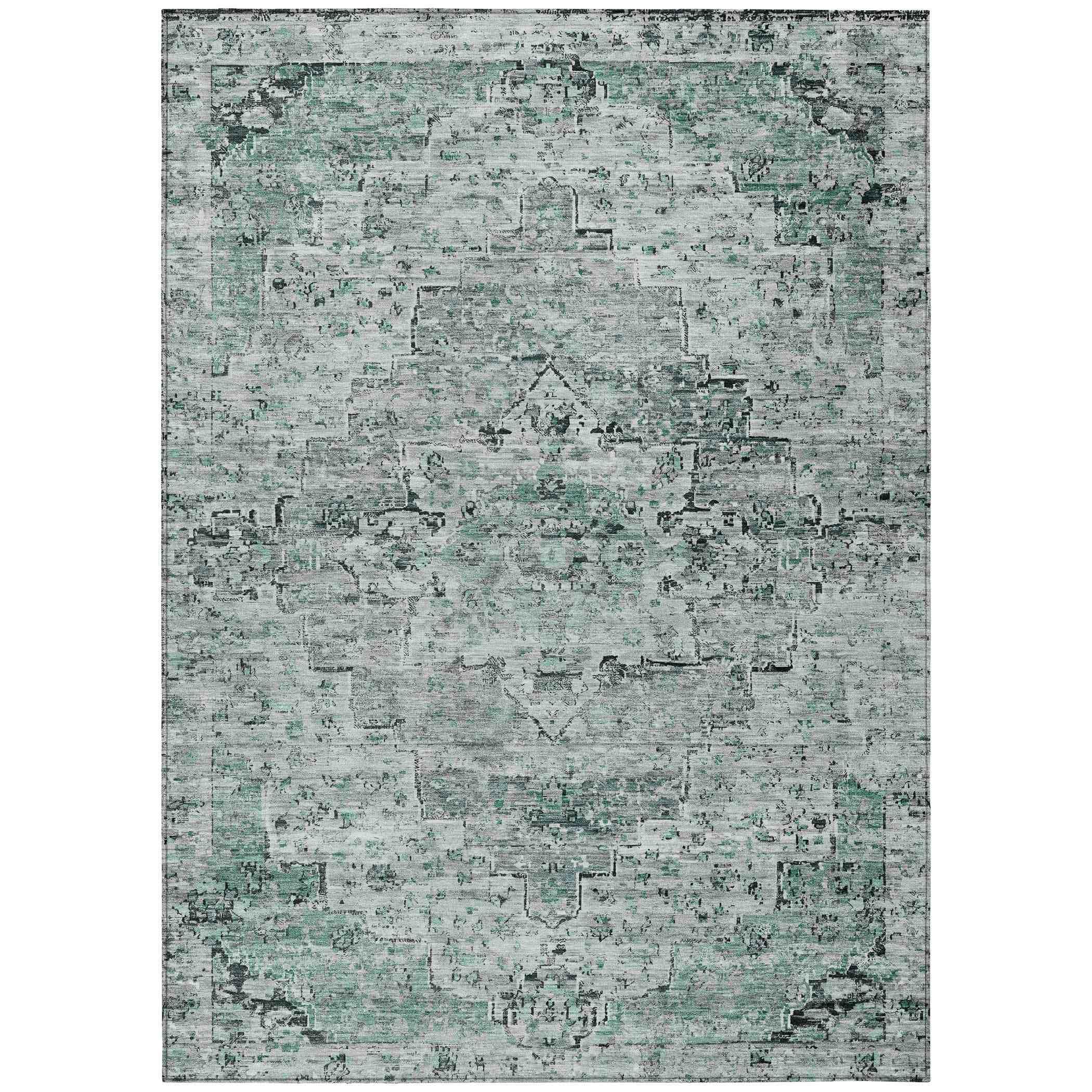 Addison Rugs Raeor Teal Washable Indoor-Outdoor Rug