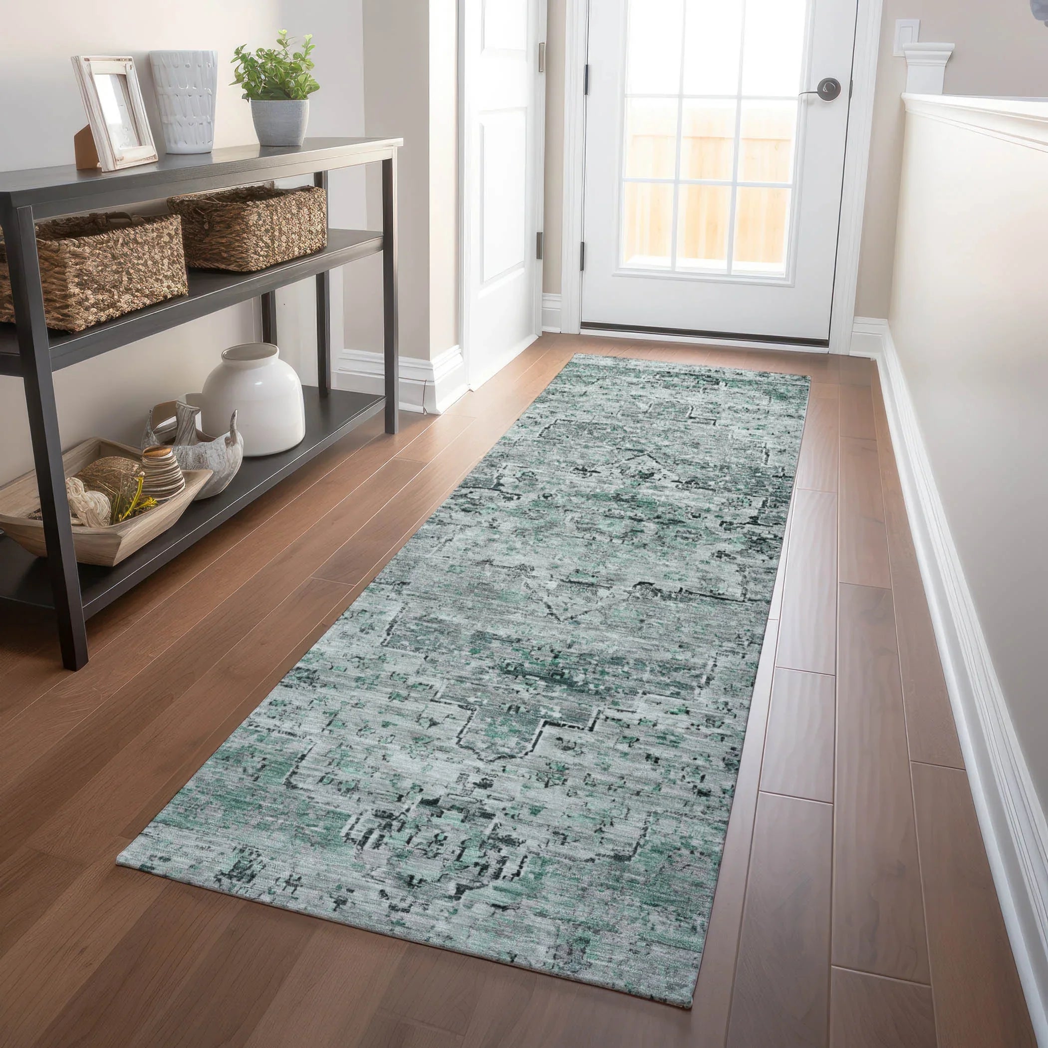 Addison Rugs Raeor Teal Washable Indoor-Outdoor Rug