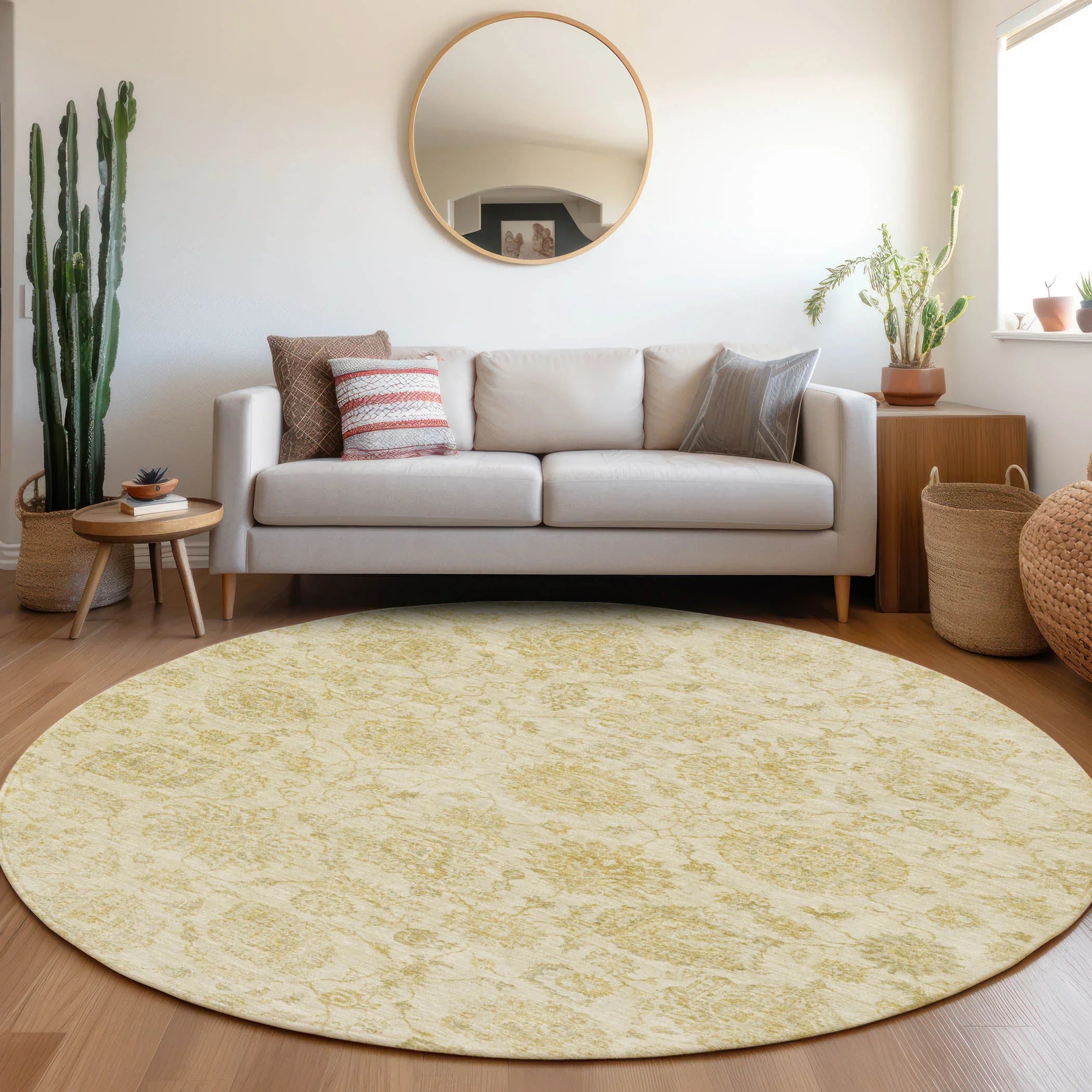 Addison Rugs Raeora Gold Washable Indoor-Outdoor Rug