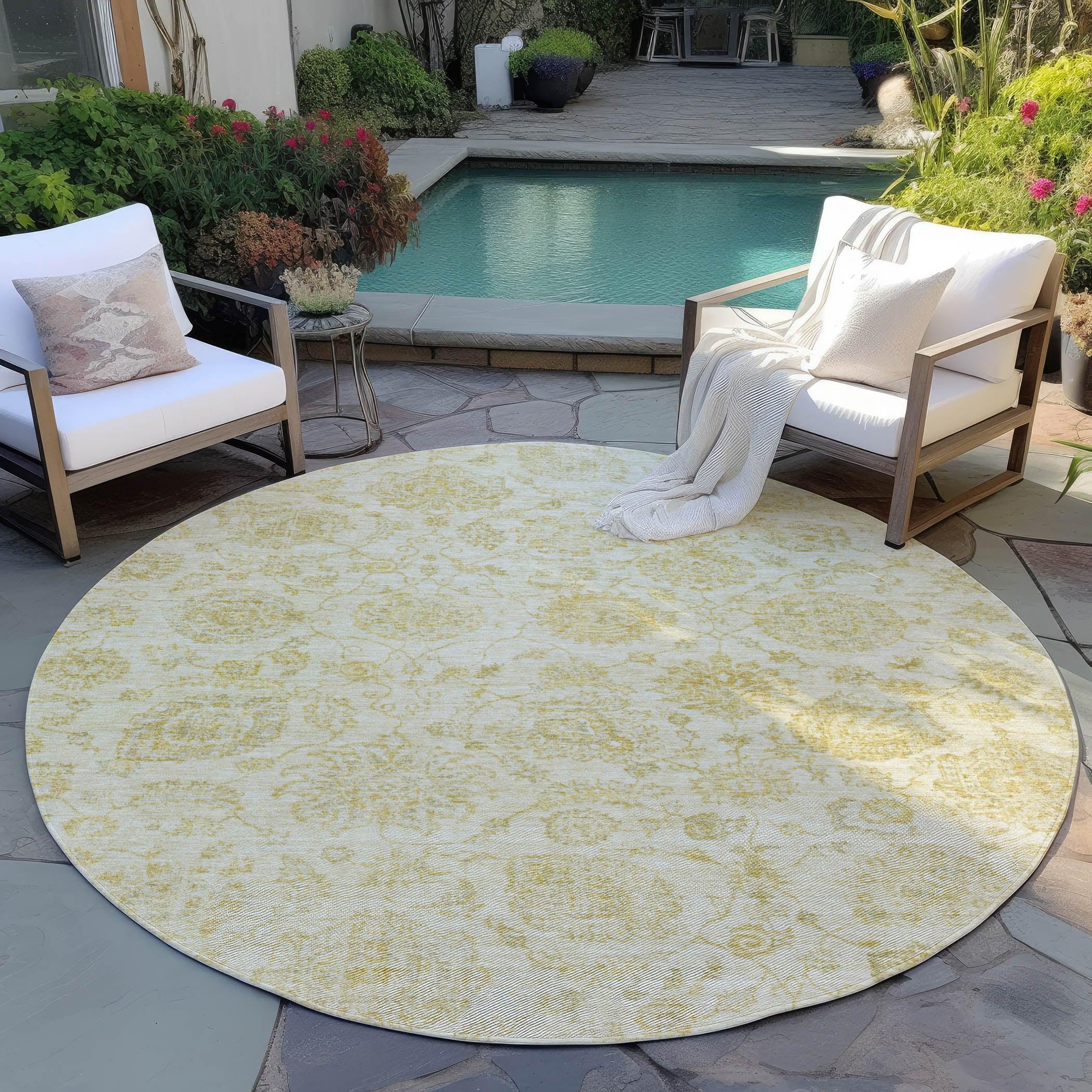 Addison Rugs Raeora Gold Washable Indoor-Outdoor Rug