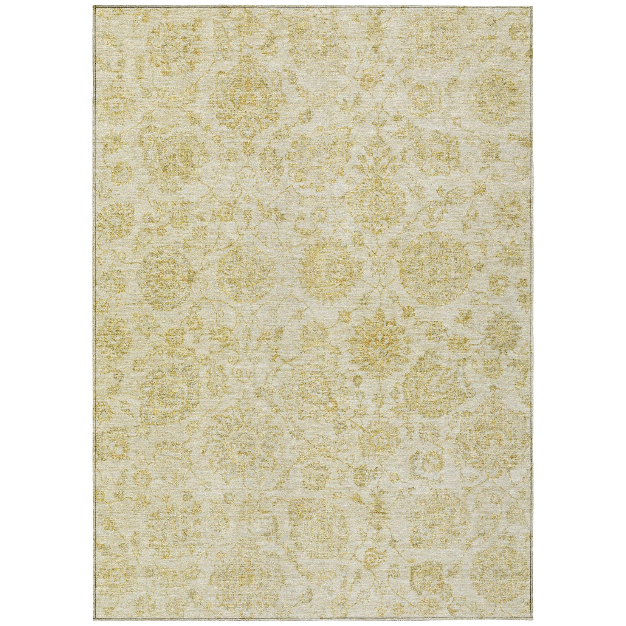 Addison Rugs Raeora Gold Washable Indoor-Outdoor Rug