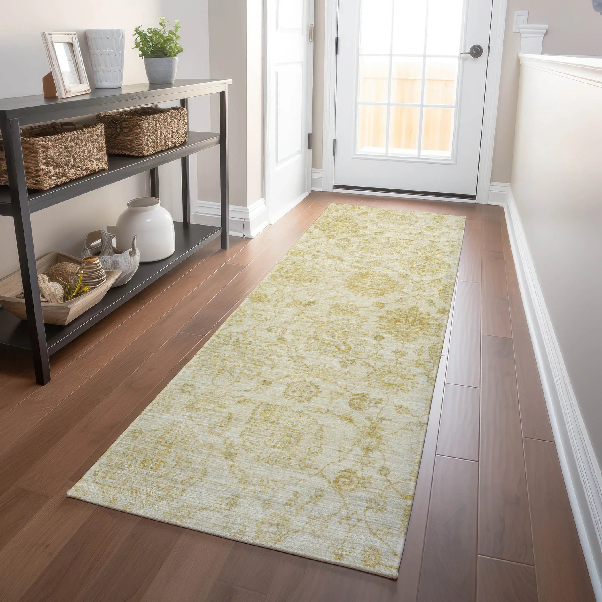 Addison Rugs Raeora Gold Washable Indoor-Outdoor Rug