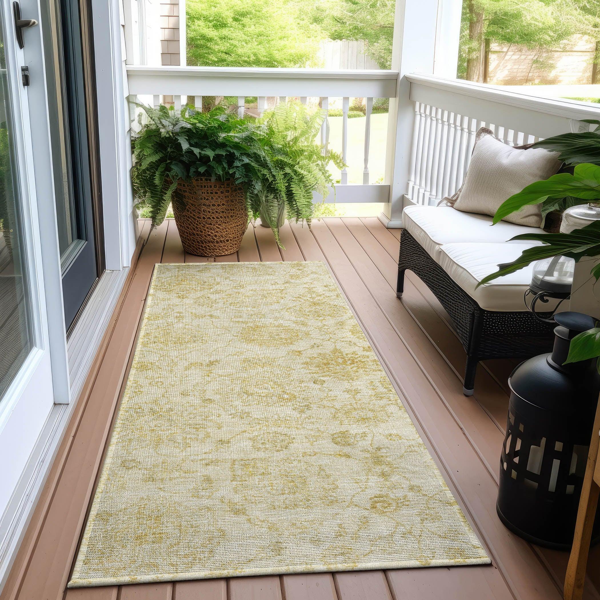 Addison Rugs Raeora Gold Washable Indoor-Outdoor Rug