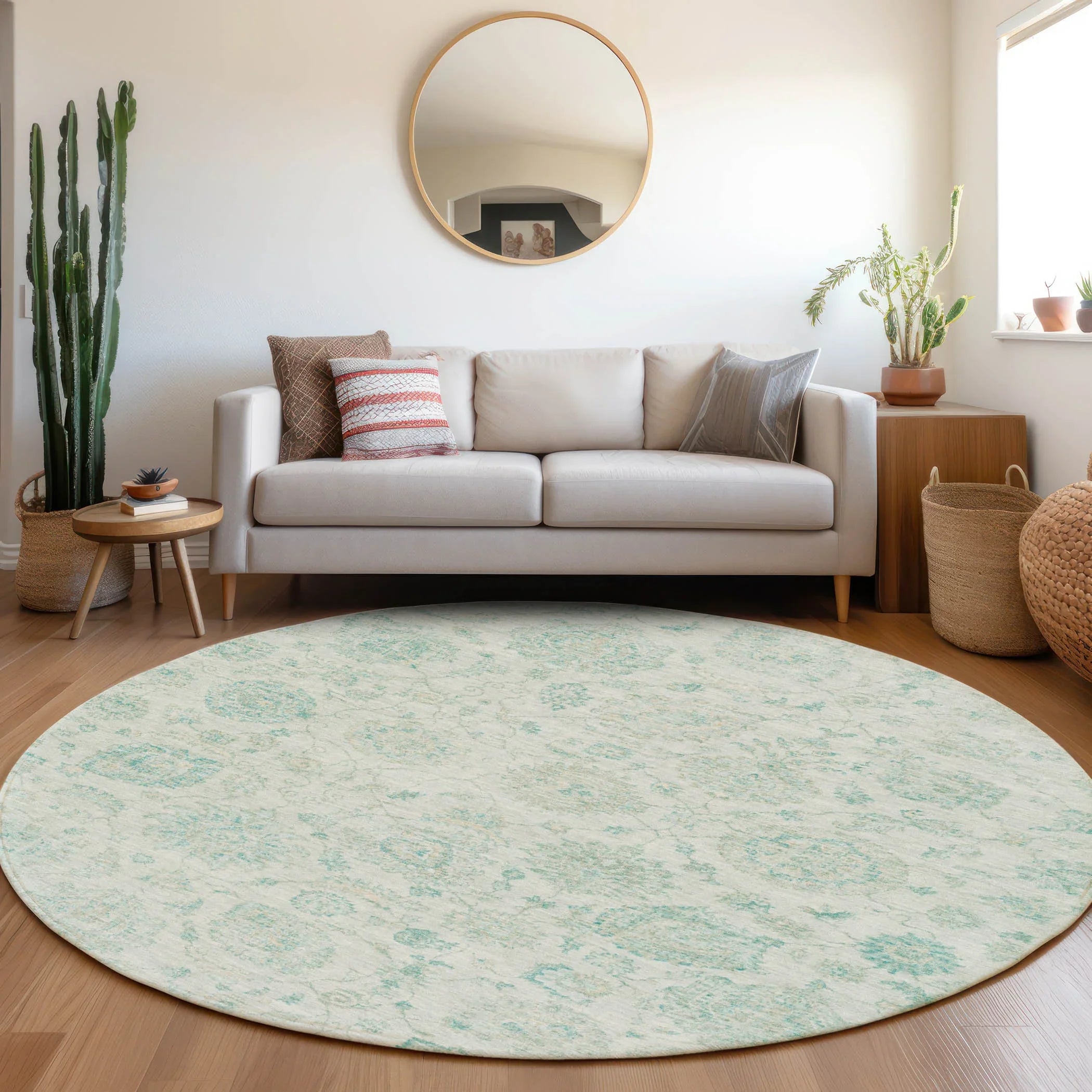 Addison Rugs Raeora Teal Washable Indoor-Outdoor Rug