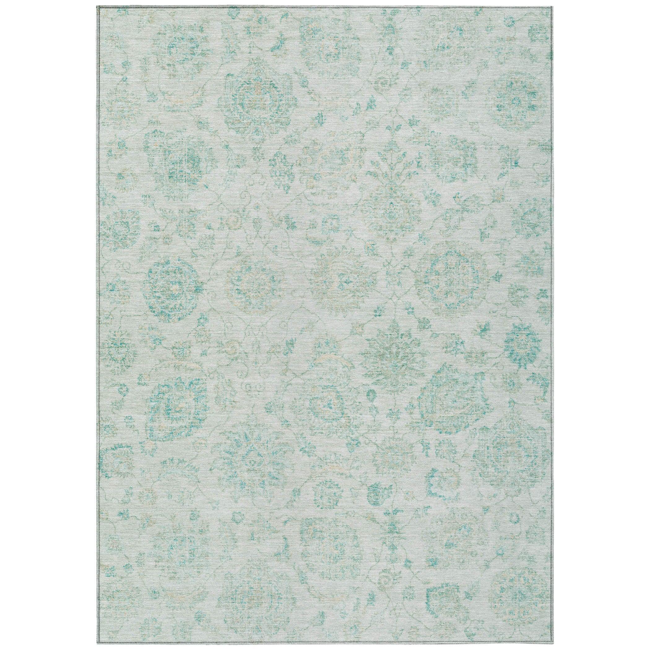 Addison Rugs Raeora Teal Washable Indoor-Outdoor Rug