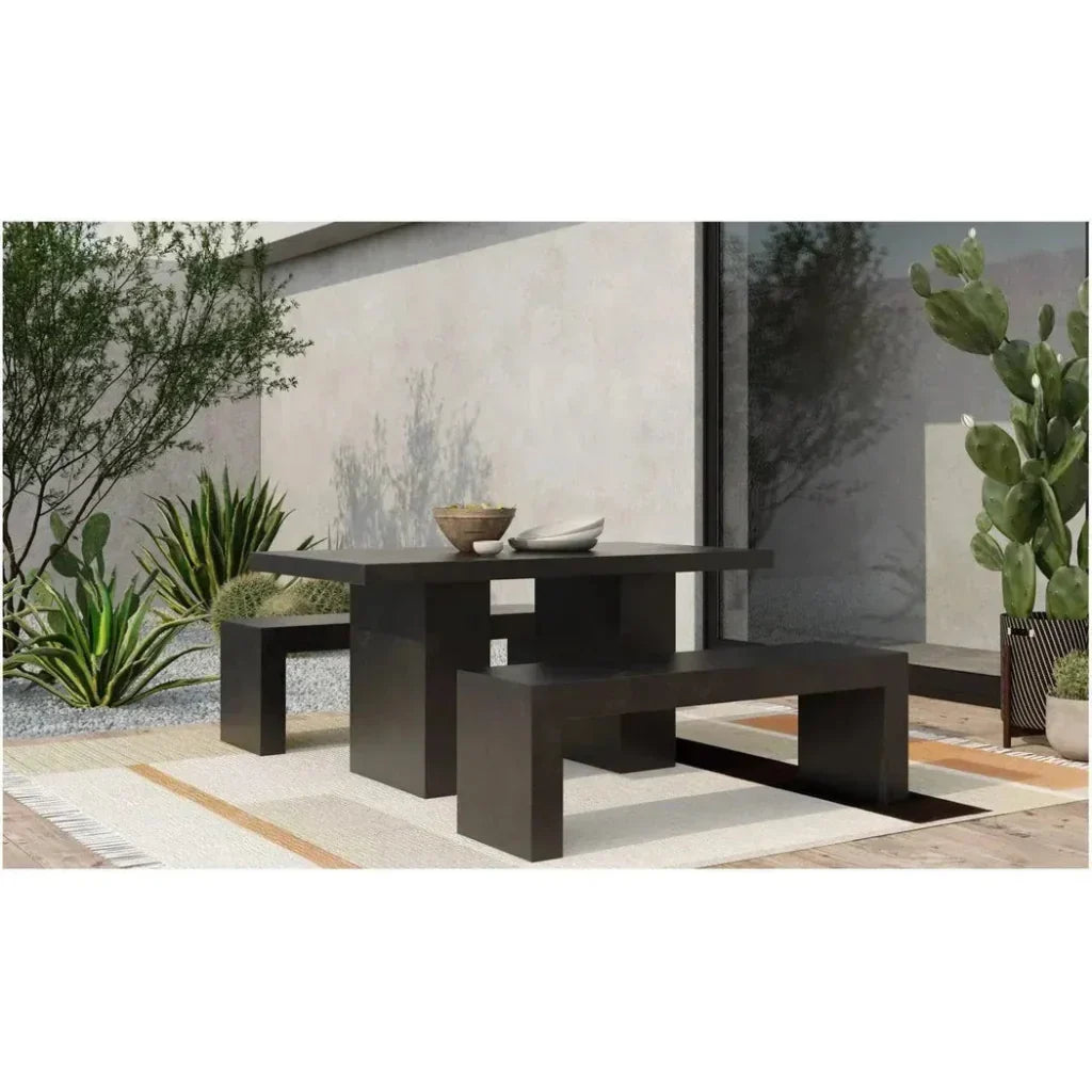 Moe's Home Rectangular Black Cement Outdoor Dining Table