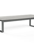 Redondo Sunbrella Outdoor Dining Bench-Outdoor Benches-Sunset West-Cast Silver-LOOMLAN