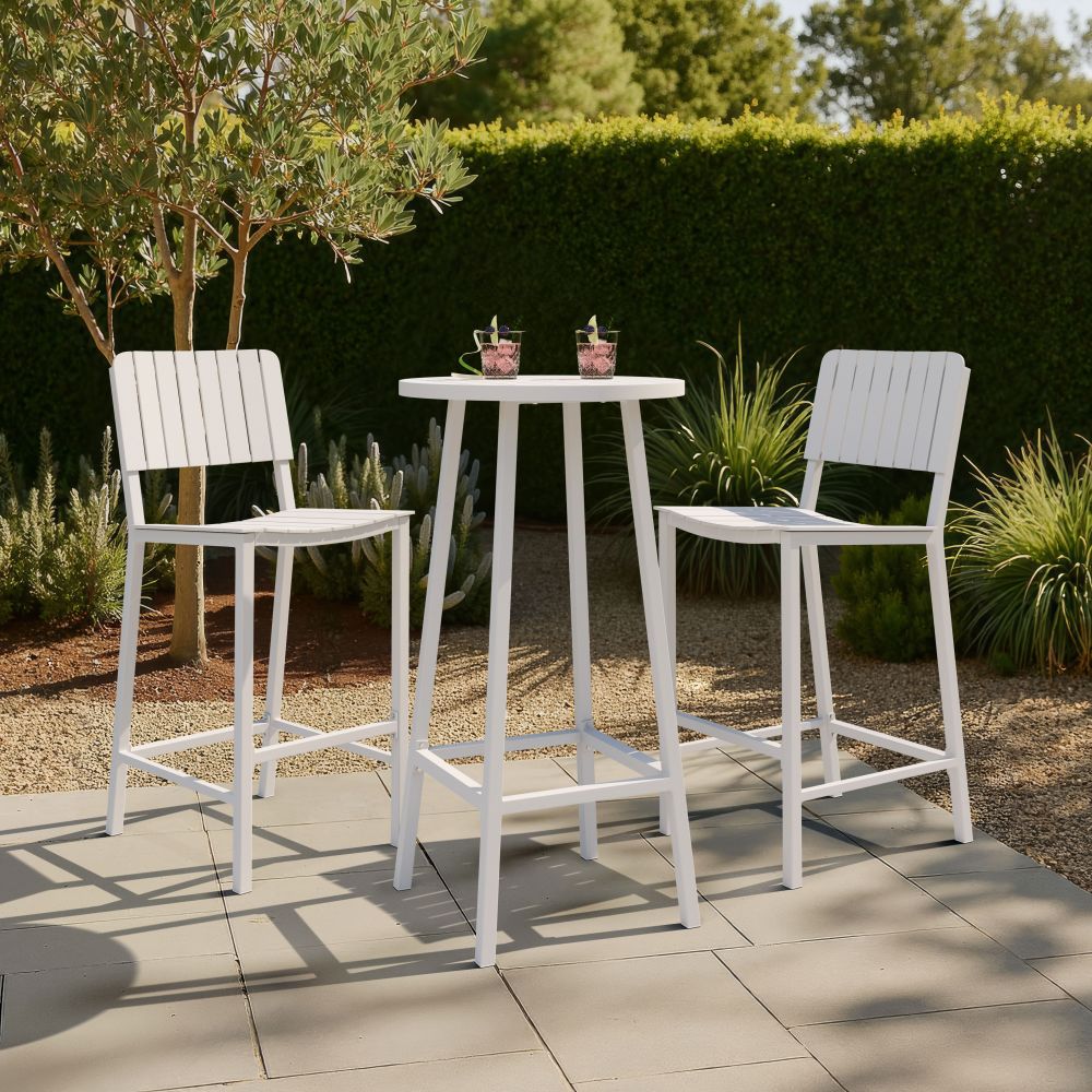 Zuo Modern Ren Aluminum White Outdoor Bar Table