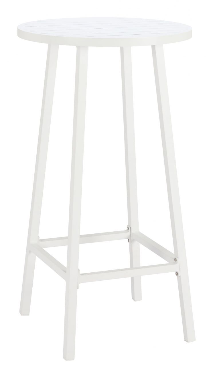 Zuo Modern Ren Aluminum White Outdoor Bar Table