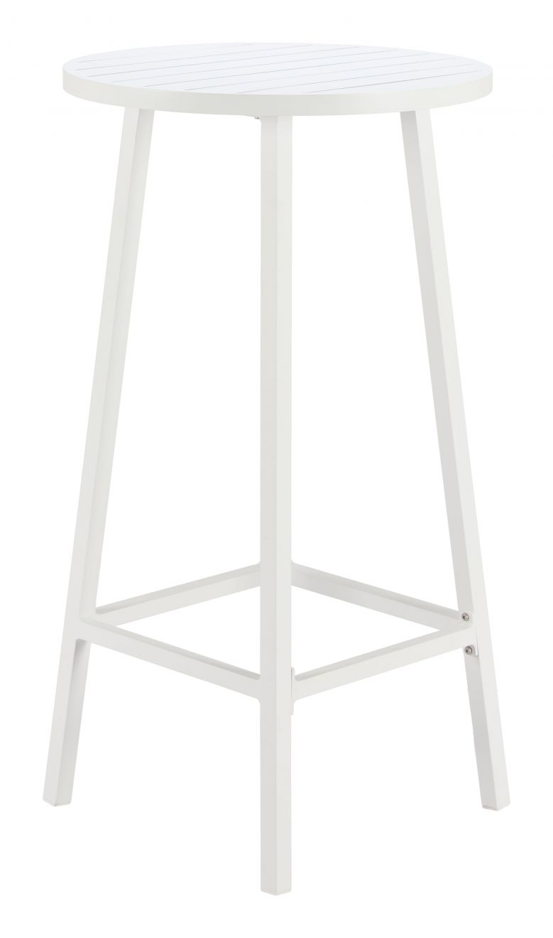Zuo Modern Ren Aluminum White Outdoor Bar Table