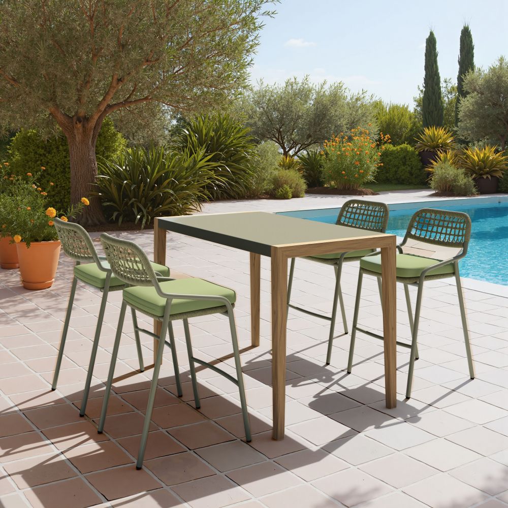 Zuo Modern Rio Olefin Fabric Outdoor Barstool 2PC