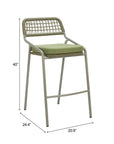 Zuo Modern Rio Olefin Fabric Outdoor Barstool 2PC
