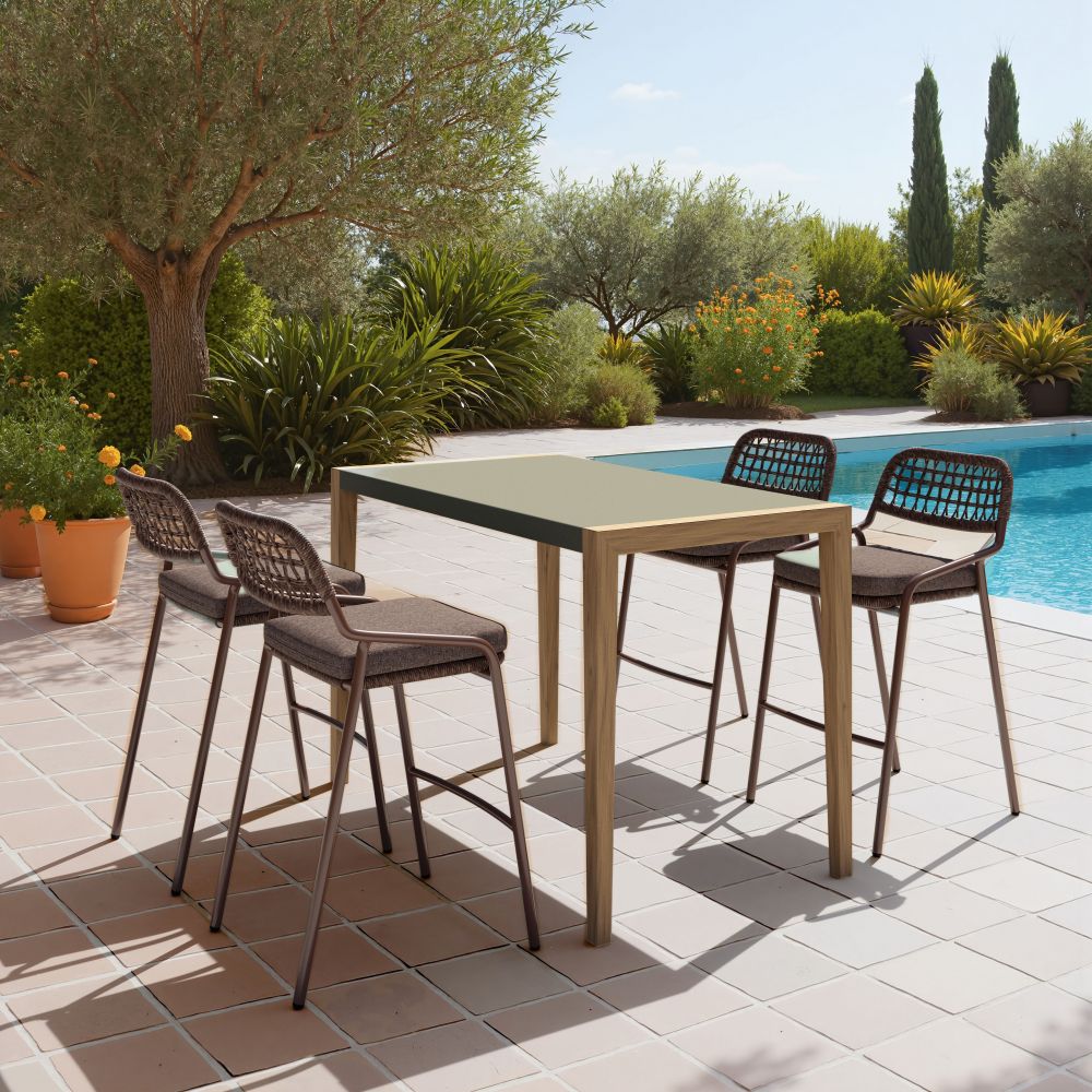Zuo Modern Rio Olefin Fabric Outdoor Barstool 2PC