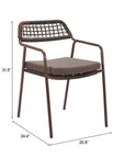 Zuo Modern Rio Olefin Fabric Outdoor Dining Chair 2PC
