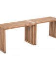 Zuo Modern Riviera Natural Wooden Extendable Outdoor Bench 2PC