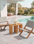Zuo Modern Riviera Natural Wooden Extendable Outdoor Stool 2PC
