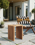 Zuo Modern Riviera Natural Wooden Extendable Outdoor Stool 2PC