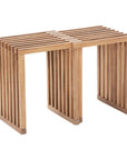 Zuo Modern Riviera Natural Wooden Extendable Outdoor Stool 2PC