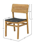 Riviera Wooden Outdoor Dining Chair 2PC-Outdoor Dining Chairs-LH Imports-LOOMLAN