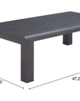 Zuo Modern Rolig Aluminum Black Outdoor Coffee Table