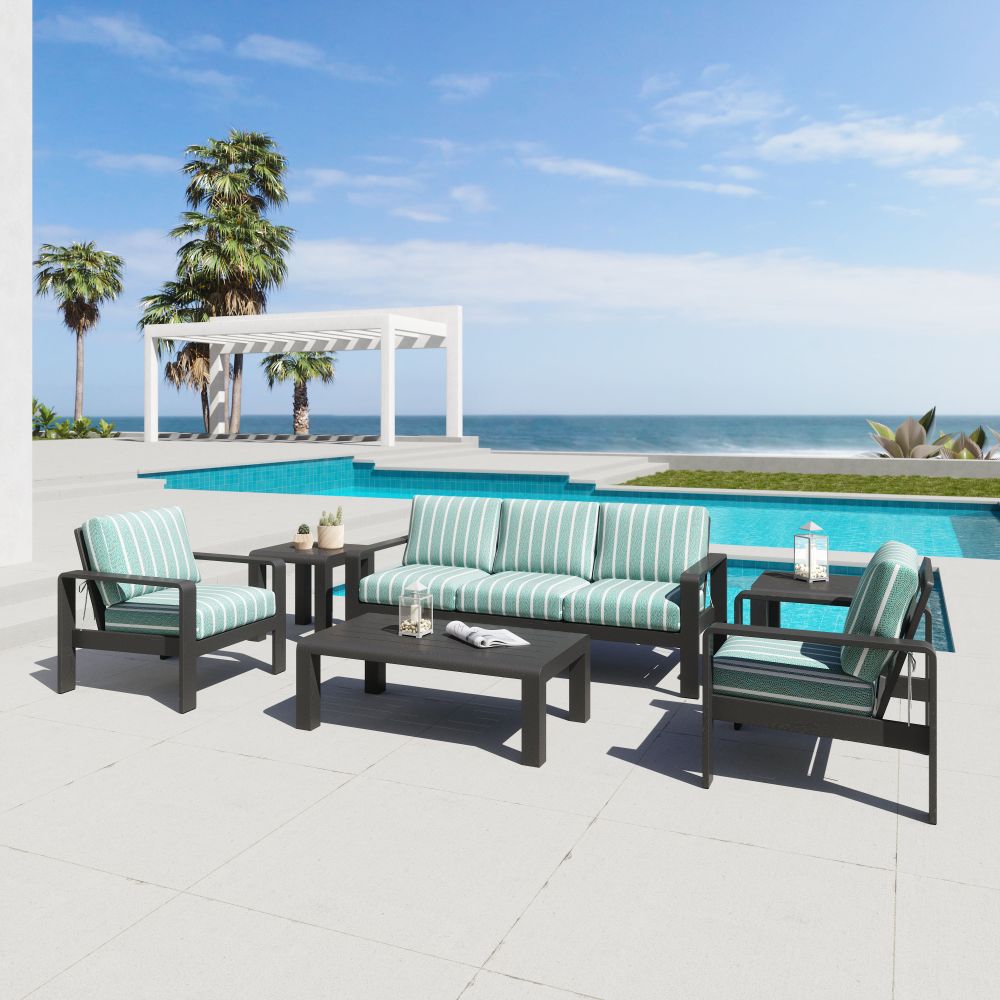 Zuo Modern Rolig Aluminum Black Outdoor Side Table