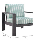 Zuo Modern Rolig Green Olefin Fabric Outdoor Armchair
