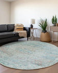 LOOMLAN Rugs Rosantha Blue Washable Indoor-Outdoor Rug