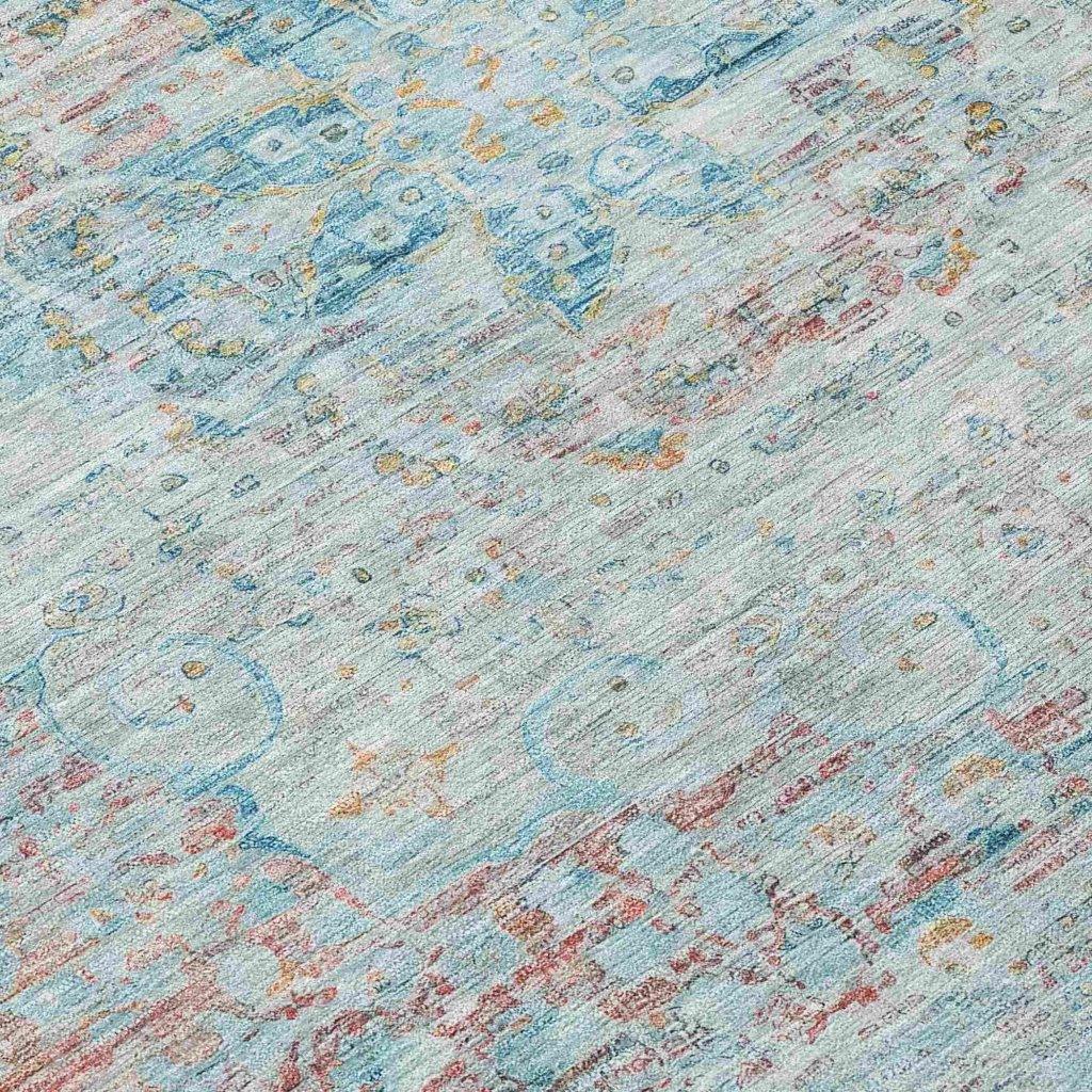 LOOMLAN Rugs Rosantha Blue Washable Indoor-Outdoor Rug