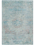 LOOMLAN Rugs Rosantha Blue Washable Indoor-Outdoor Rug