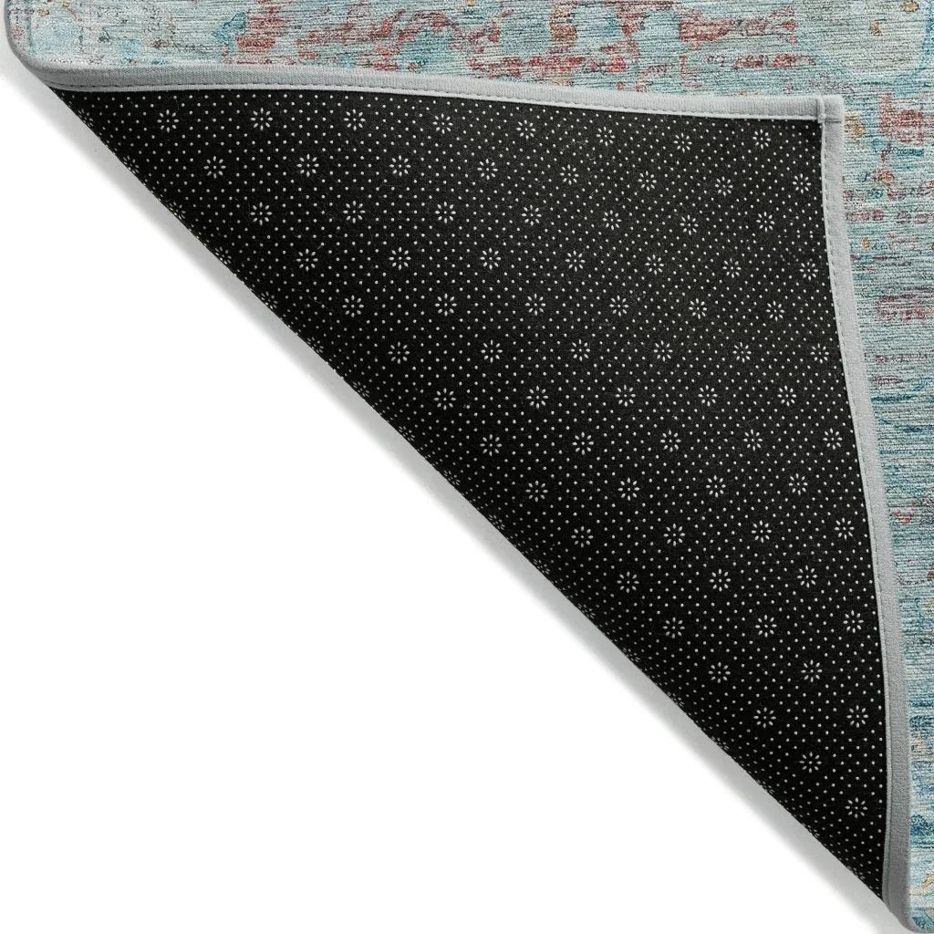 LOOMLAN Rugs Rosantha Blue Washable Indoor-Outdoor Rug