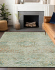 LOOMLAN Rugs Rosantha Green Washable Indoor-Outdoor Rug