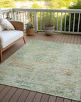 LOOMLAN Rugs Rosantha Green Washable Indoor-Outdoor Rug