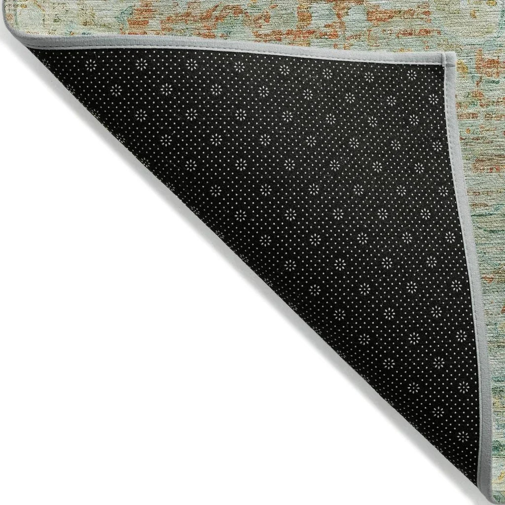 LOOMLAN Rugs Rosantha Green Washable Indoor-Outdoor Rug