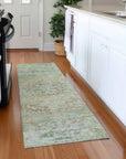 LOOMLAN Rugs Rosantha Green Washable Indoor-Outdoor Rug