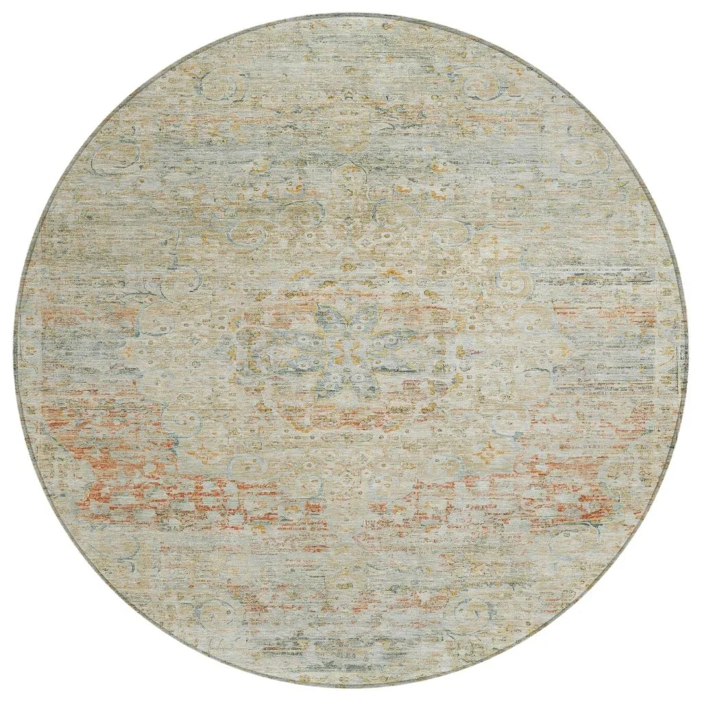 LOOMLAN Rugs Rosantha Tan Washable Indoor-Outdoor Rug