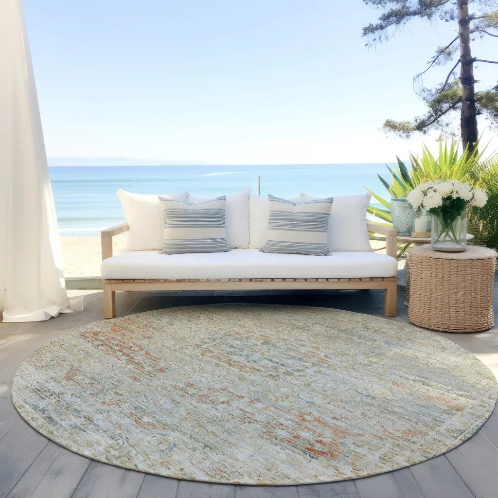 LOOMLAN Rugs Rosantha Tan Washable Indoor-Outdoor Rug
