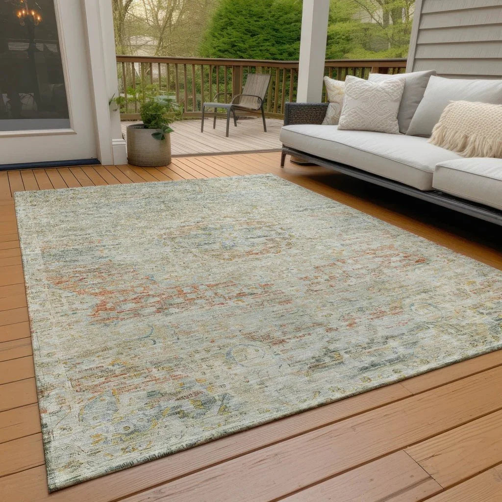 LOOMLAN Rugs Rosantha Tan Washable Indoor-Outdoor Rug