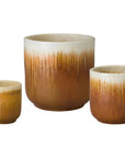Emissary Round Amber Ceramic Planter