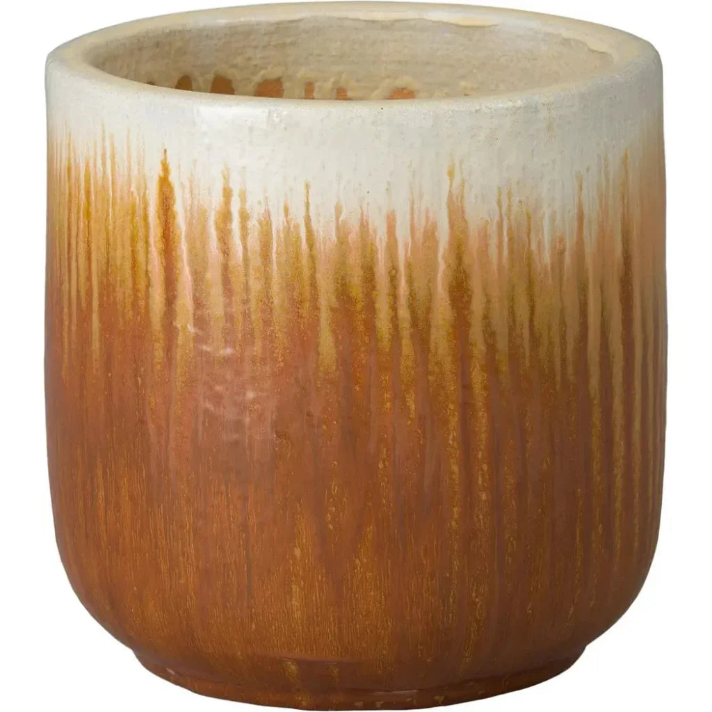 Emissary Round Amber Ceramic Planter