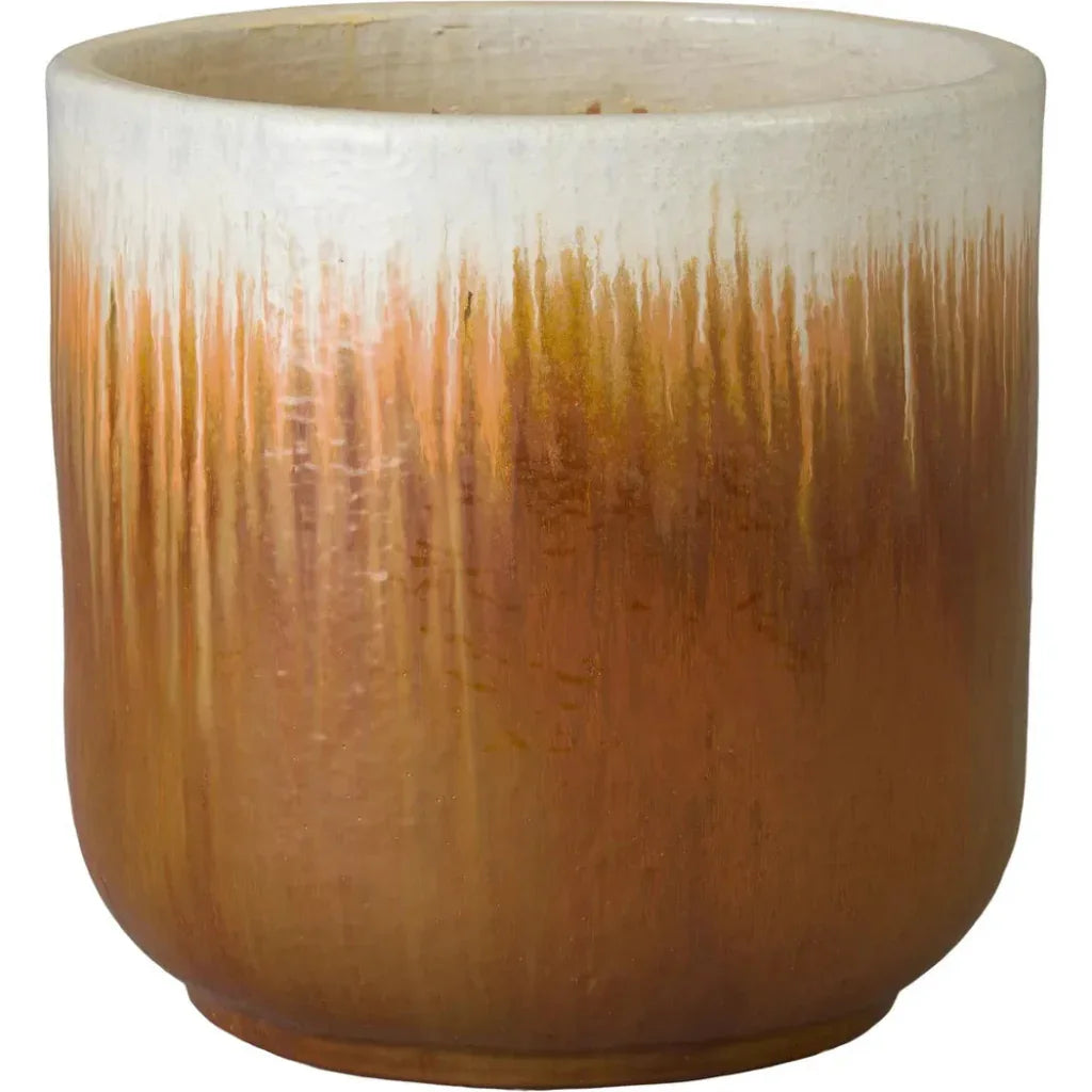 Emissary Round Amber Ceramic Planter