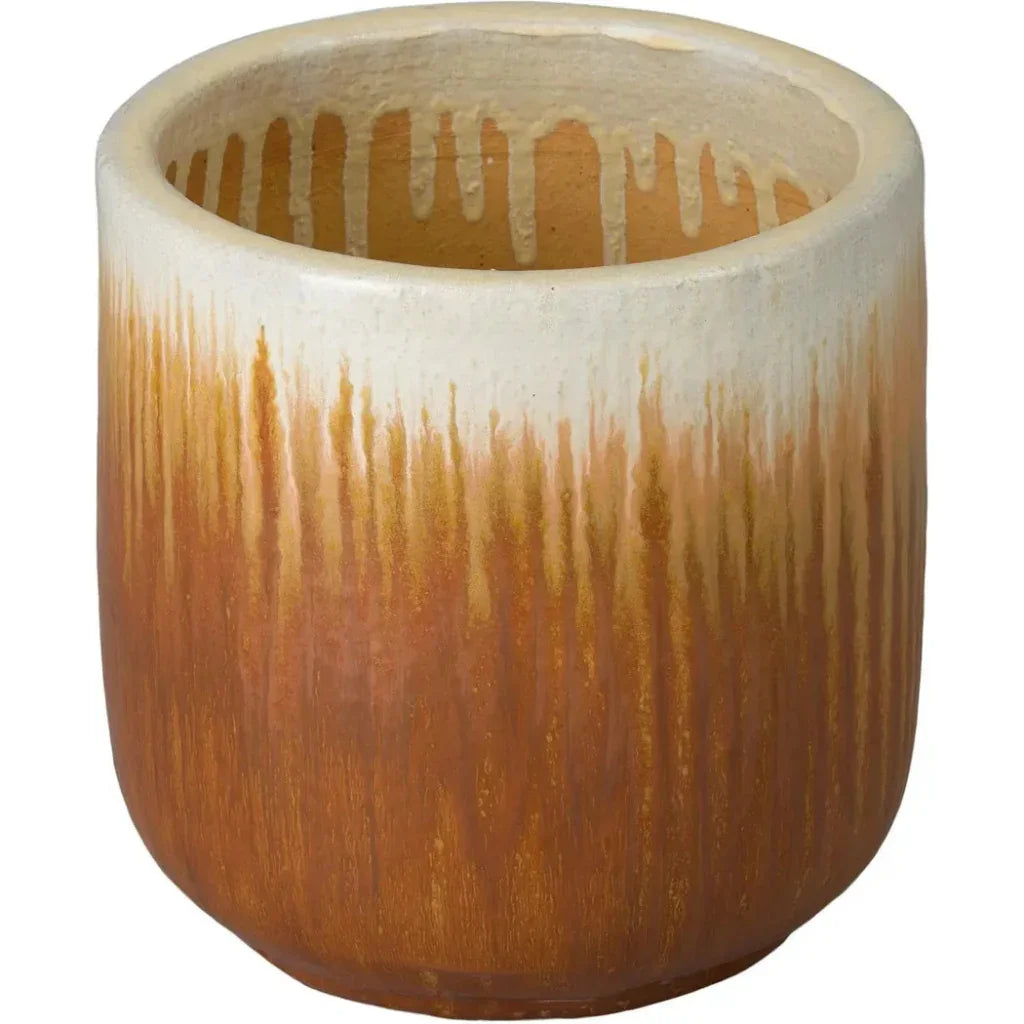 Emissary Round Amber Ceramic Planter