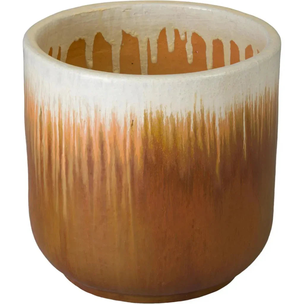 Emissary Round Amber Ceramic Planter