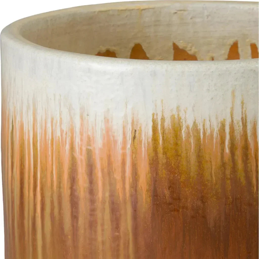 Emissary Round Amber Ceramic Planter