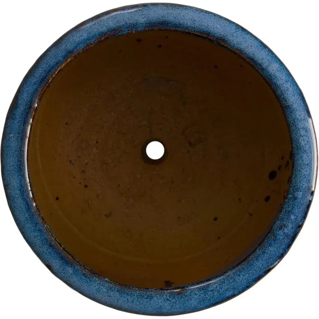Emissary Round Amber Ceramic Planter