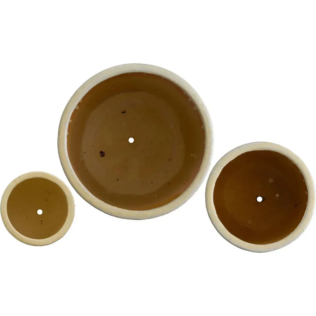 Emissary Round Amber Ceramic Planter