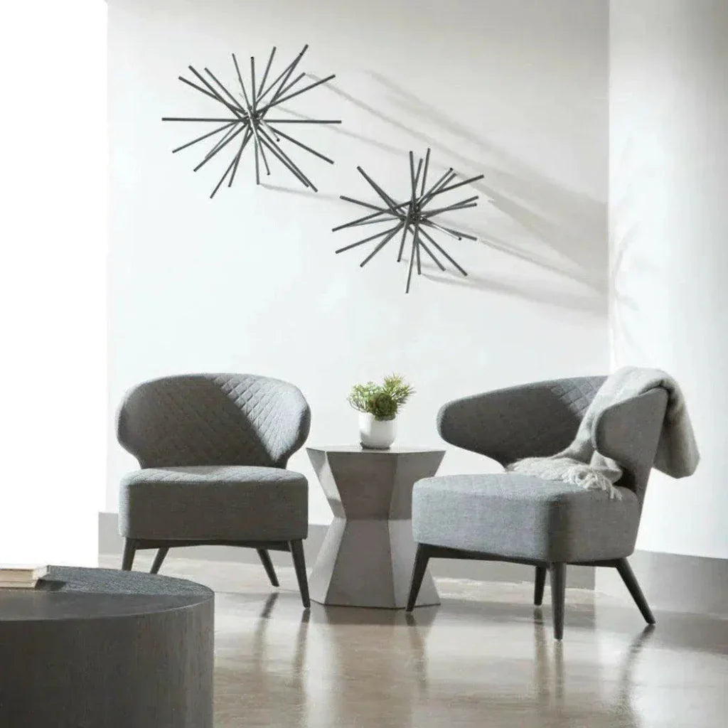 Essentials For Living Round Bento Accent Table Slate Gray Concrete