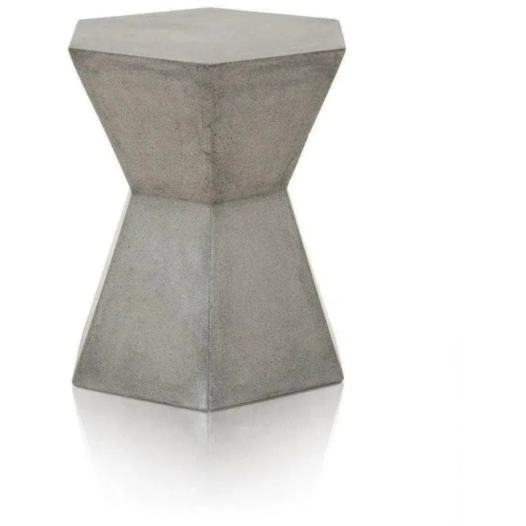 Essentials For Living Round Bento Accent Table Slate Gray Concrete